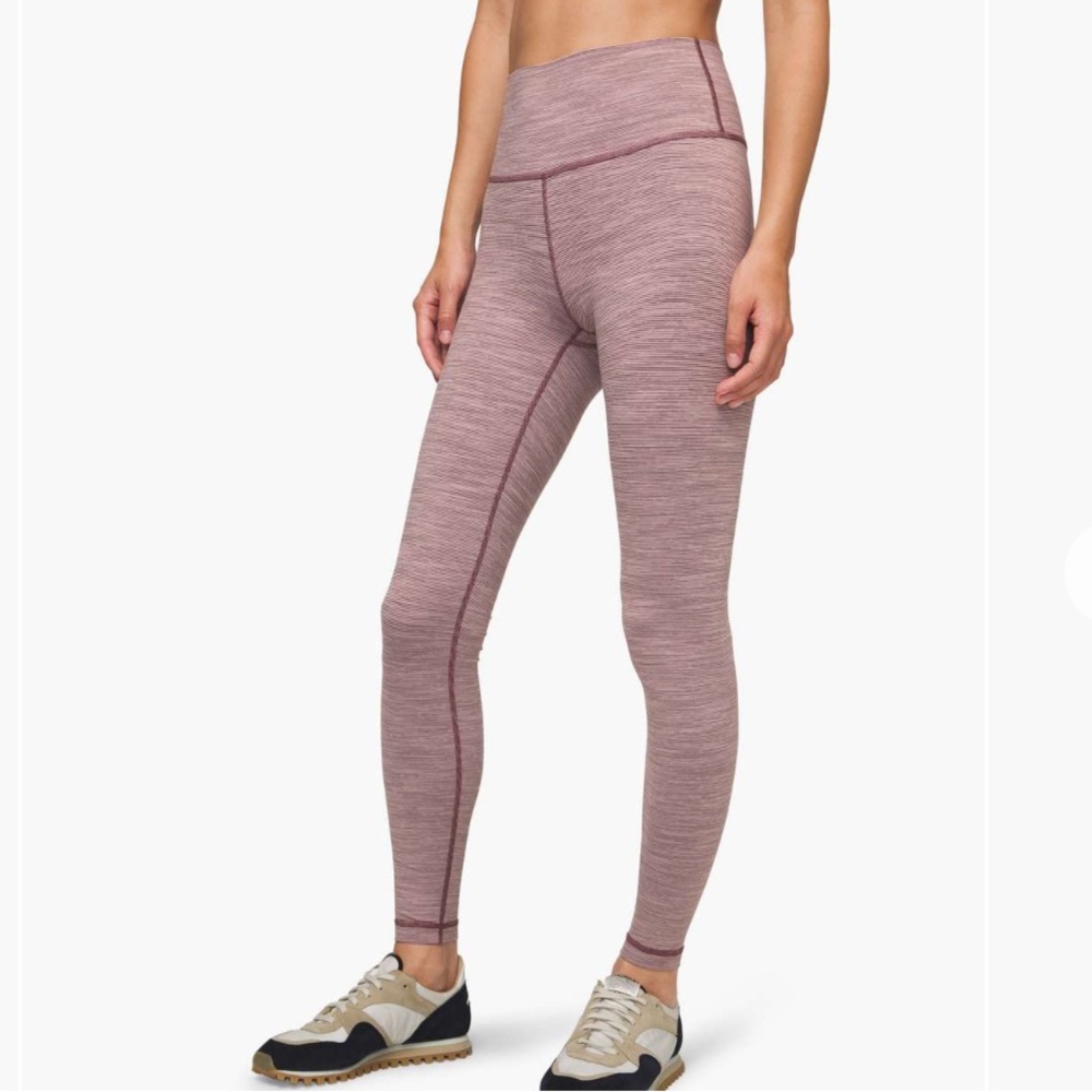 Lululemon Purple Striped Wunder Under High Rise Tight 28" *Luxtreme Size 6